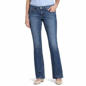 INY Women’s Fleur de Lis Embroidered Jeans Sz 28 Cotton Blend Low Rise Straight